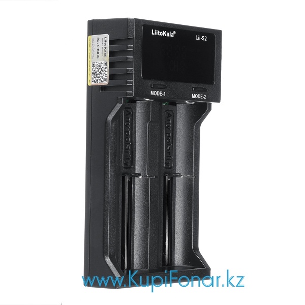 Универсальное зарядное устройство LiitoKala Lii-S2 на 2 аккумулятора Li-ion/LiFePO4/Ni-MH, USB, LCD