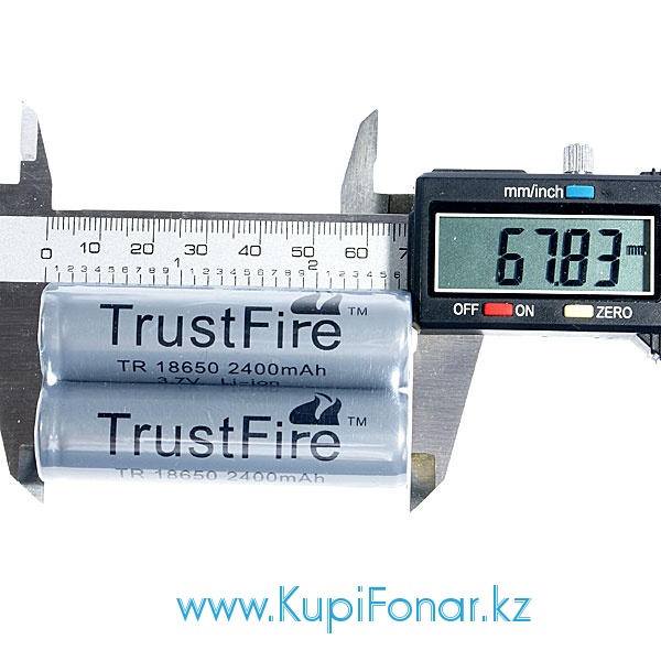 Аккумулятор TrustFire 2400 mah, 3,7V, Li-ion (с встроенной платой PCB 2,75/4,2 В)