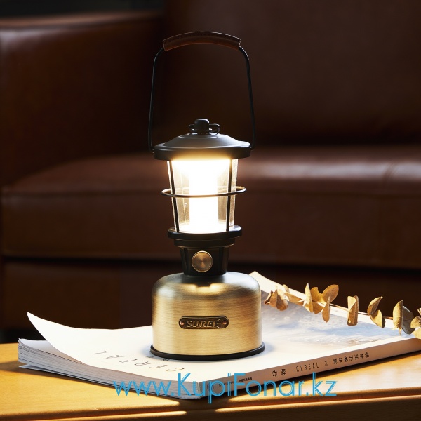 Кемпинговый фонарь Sunree Phantom, 600 лм, 10400 мАч, диммер, USB Type-C, PowerBank, золотистый