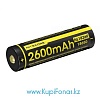  18650 Nitecore 2600  USB (NL1826R), 3,7V, Li-ion,  PCB