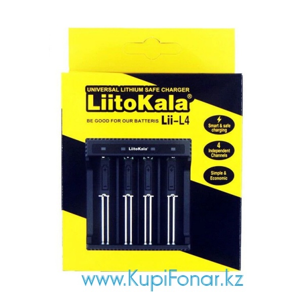Универсальное зарядное устройство LiitoKala Lii-L4 на 4 аккумулятора Li-ion, USB