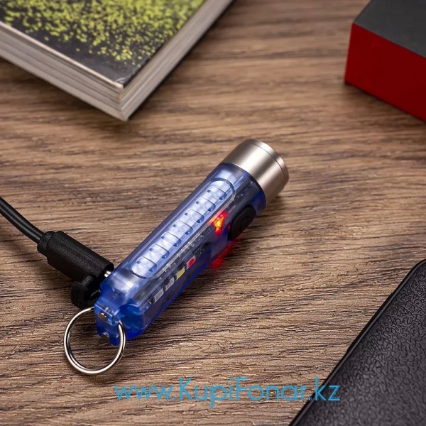 Фонарь светодиодный Vezerlezer S11-B, Luminus SST20 + Samsung 351B, 400 лм+Red+UV+Blue, 300 мАч, USB Type-C, синий