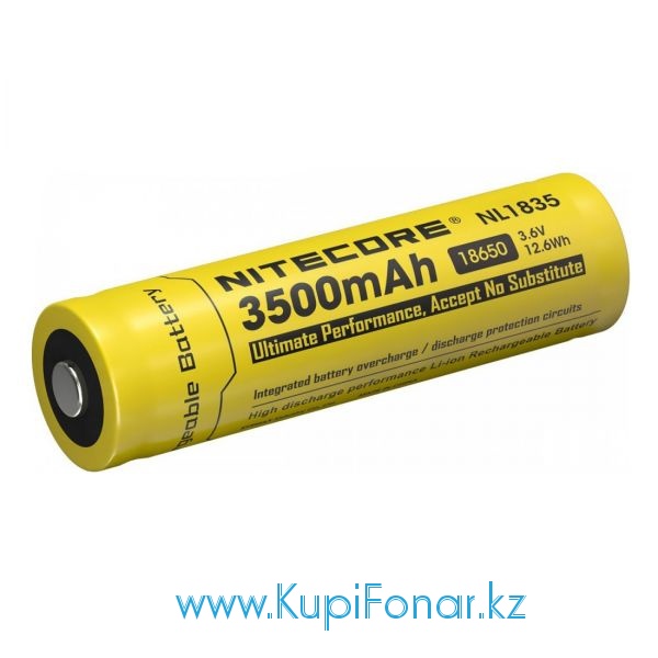 Аккумулятор 18650 Nitecore 3500 мАч (NL1835), 3,7V, Li-ion, защита PCB