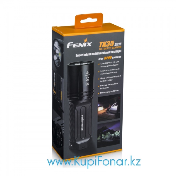 Фонарь Fenix TK35UE, CREE XHP70 HI, 3200 лм, 2x18650/4xCR123A, USB
