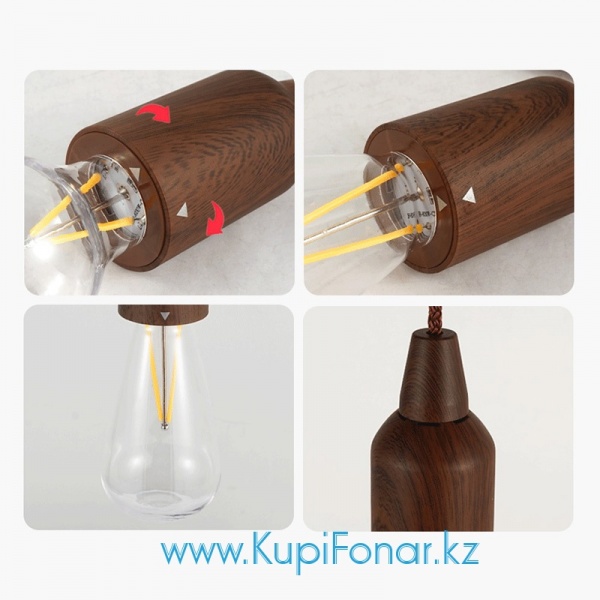 Лампа кемпинговая CLS OUTDOOR CORD LAMP SLUG, 70 лм (2 Вт), D6x22 см, коричневый