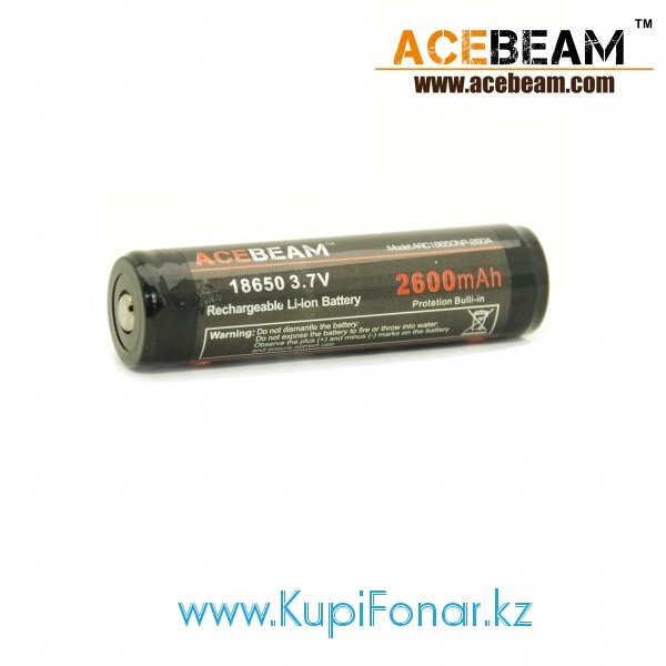 Аккумулятор 18650 AceBeam MRC18650NP-260A  2600 mah, 3,7V, Li-ion, защищенный