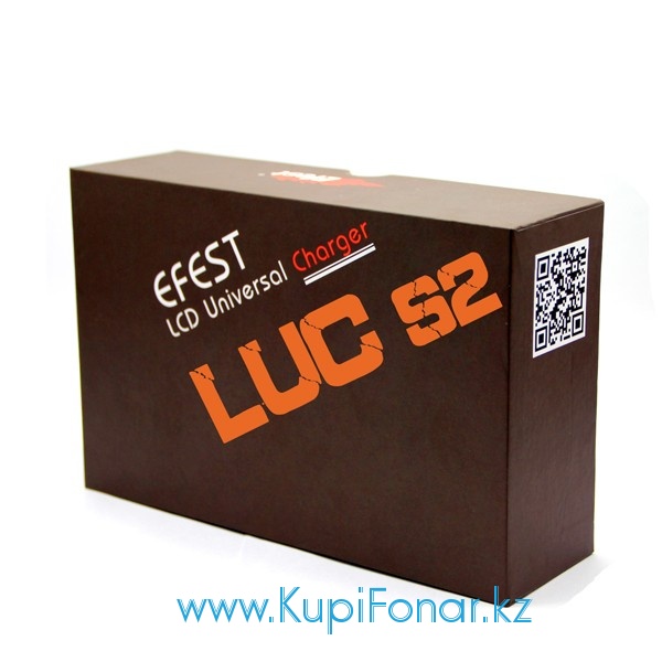 Универсальное зарядное устройство Efest LUC S2 на 2 аккумулятора, с LCD дисплеем. Выносной блок питания 12В, штекер EU.