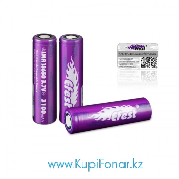  18650 Efest IMR 3100 mah, 3,7V, Li-Mn, 10/20A