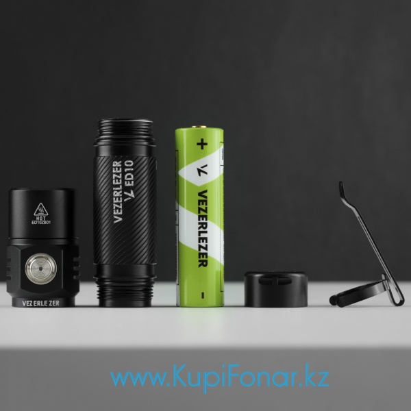 Фонарь светодиодный аккумуляторный Vezerlezer ED10, Luminus SST40, 2200 лм, 1x18650, USB Type-C