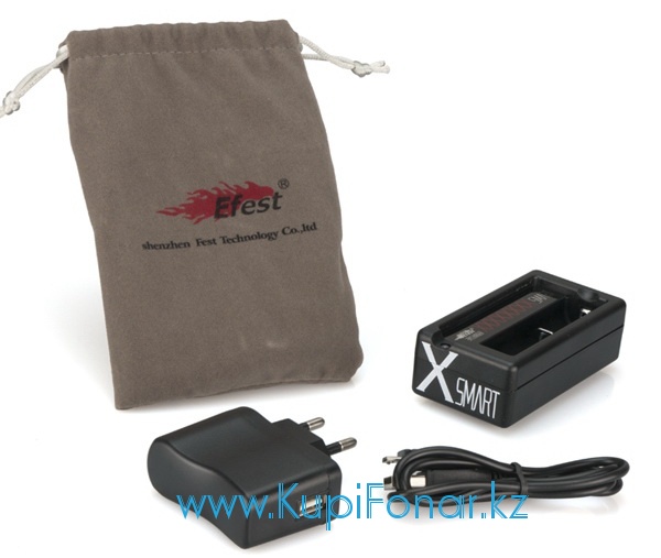 Универсальное зарядное устройство Efest XSmart USB на 1 аккумулятор 3,7В, Выносной блок питания USB/12В, штекер EU.