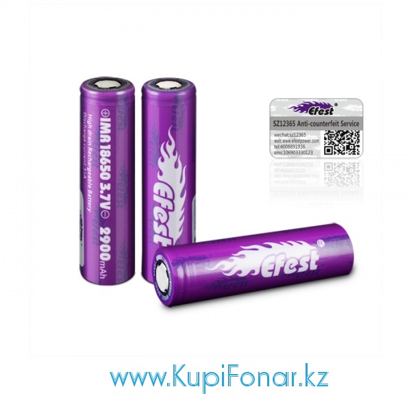  18650 Efest IMR 2900 mah, 3,7V, Li-Mn, 35A.  