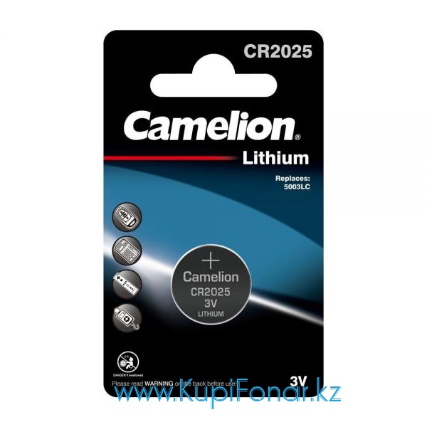 Элемент питания литиевый Camelion CR2025 3В, 1 шт в блистере (CR2025-BP1)