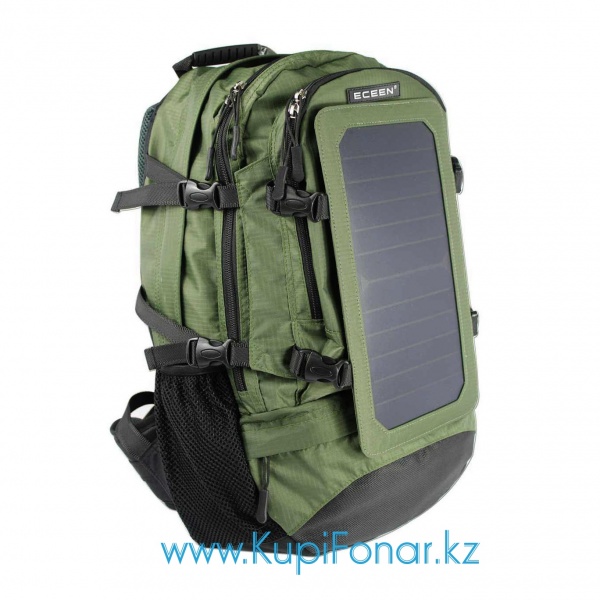 Рюкзак Eceen Touring ECE-602 с солнечной панелью 7Вт, USB, зеленый